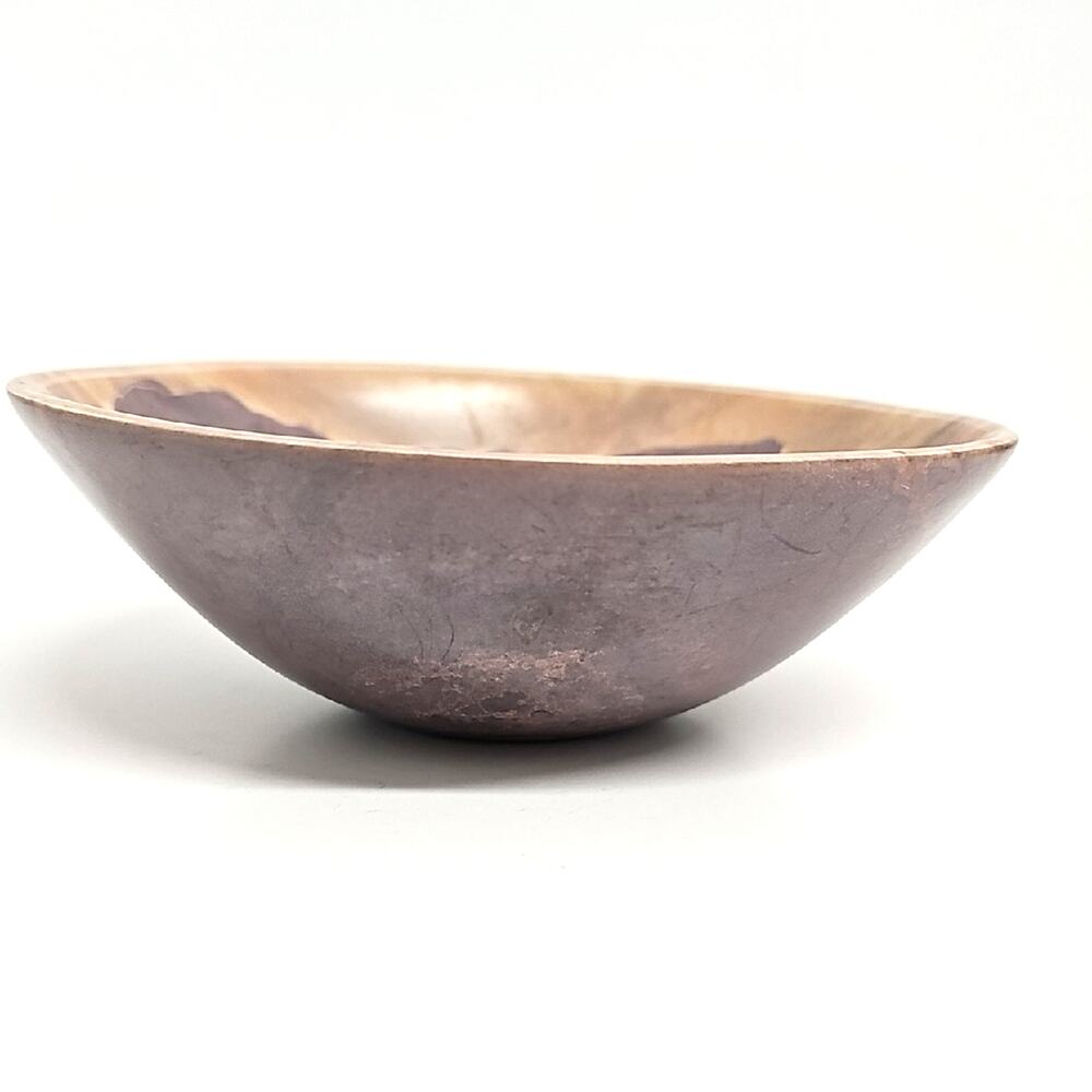 Kenya Artistic Wildlife Elephant Design Soapstone Bowl with Earth Tones 6" Dia. - Picture 2 of 7